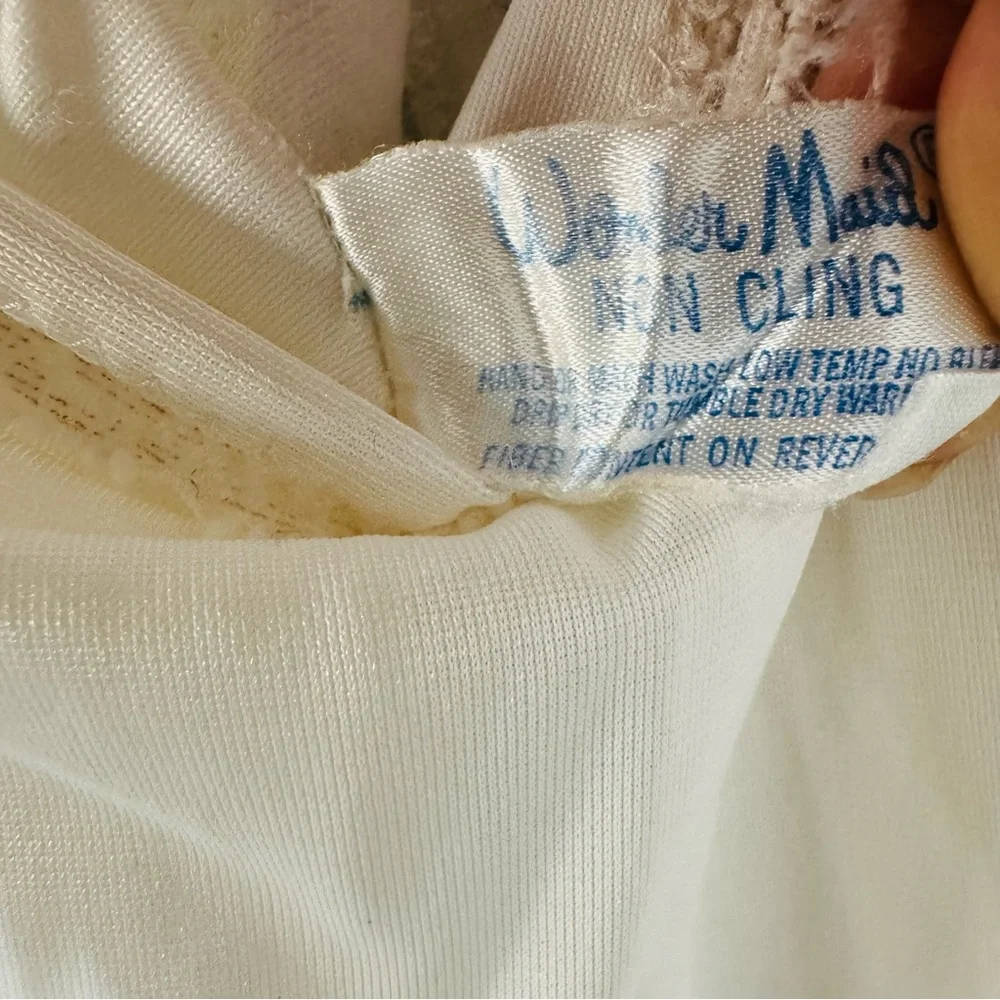 Vintage Wonder Maid Women Elegant Cream Lace Slip Dress Adjustable Strap Size 34 - Picture 11 of 12